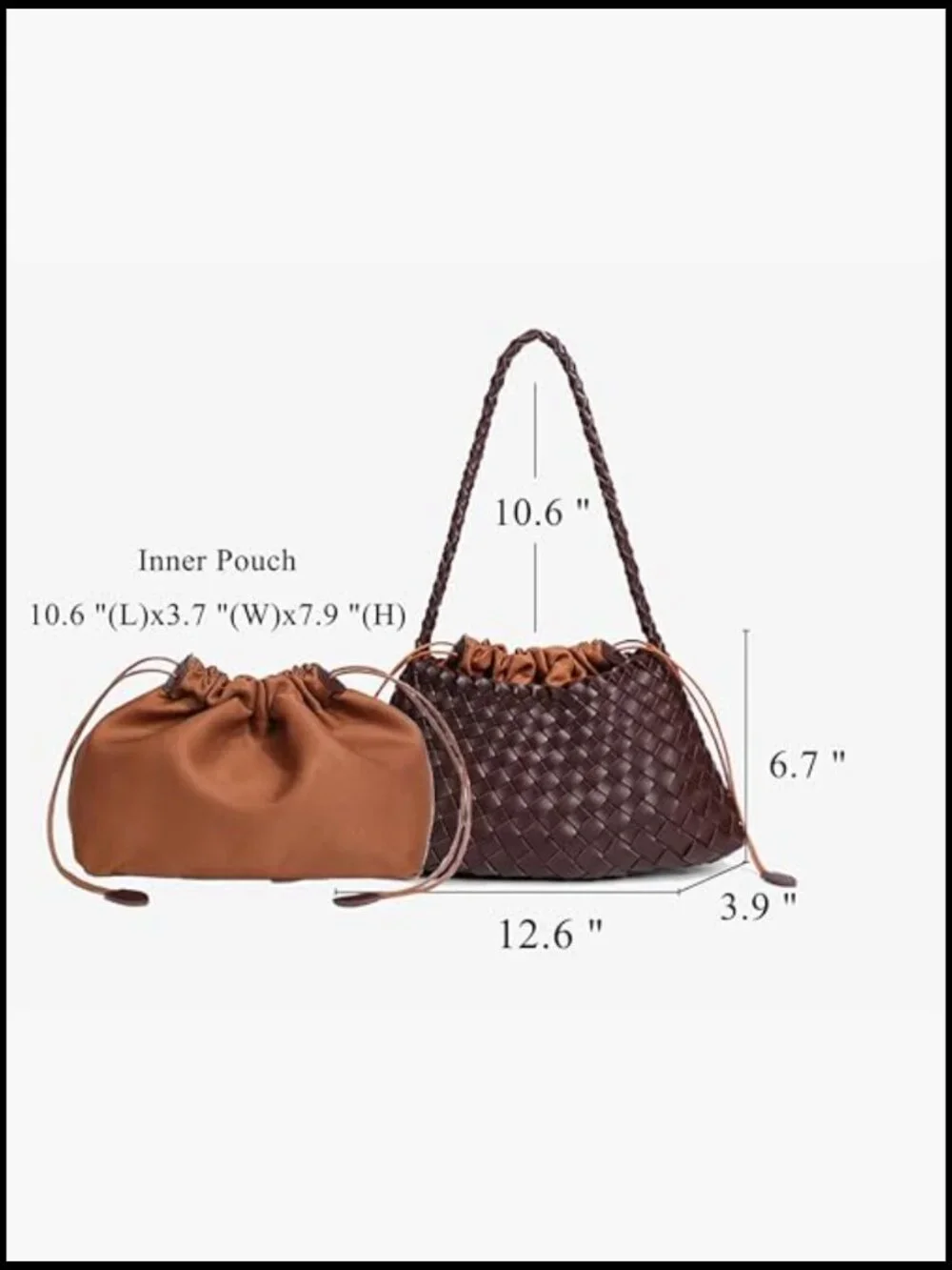 Suede Woven Hobo Bag Trendy Tote Purse Underarm Shoulder Vintage Clutch